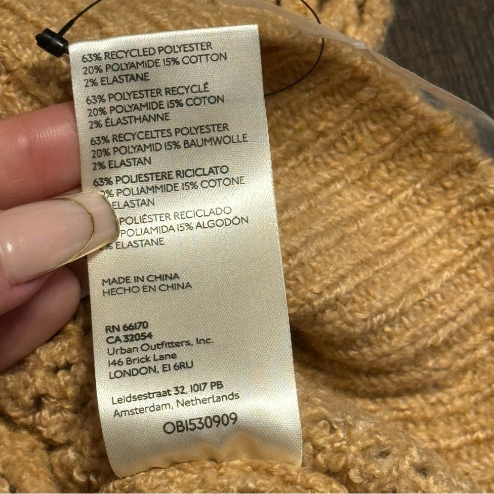 Free People Snowdrift‎ Pullover Camel Heather Sweater Size Large Women - Picture 8 of 12